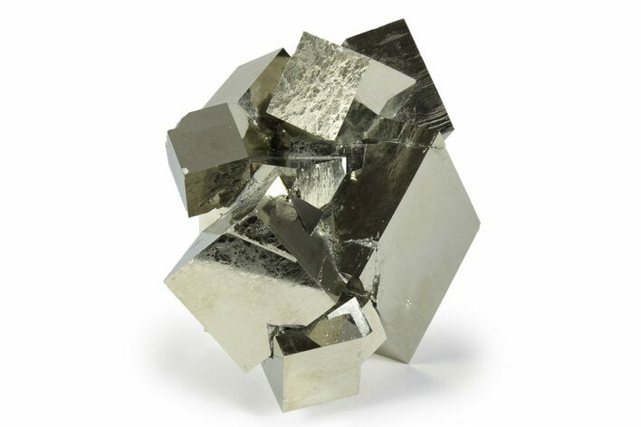 Shiny Natural Pyrite Cube Cluster - Navajun, Spain #244975